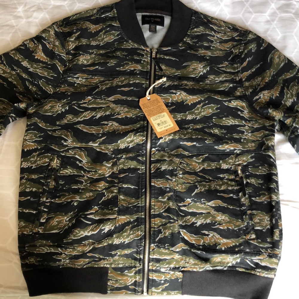 True Religion Printed Camo Runner Zip Jacket